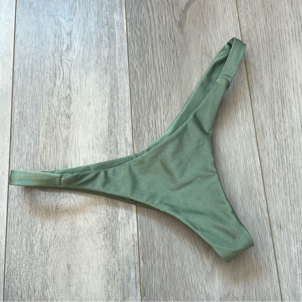 Sommer Swim Bottom bikini cheeky thong womens Green (small) shiny beach